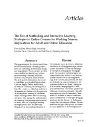 The use of scaffolding and interactive learning strategies in online courses for working nurses : implications for adult and online education