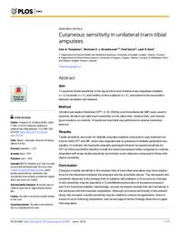 Cutaneous sensitivity in unilateral trans-tibial amputees