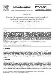 Working with uniqueness: optimizing vocational strengths for people with tourette syndrome and co-morbidities