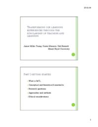 Transforming our Learning Experiences through the Scholarship of Teaching and Learning - Slides