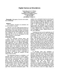 Digital games as simulations