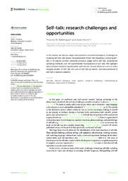 Self-talk: research challenges and opportunities