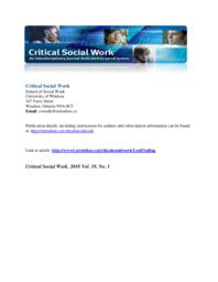 Lost and Finding: Experiences of Newly Graduated Critical Social Workers