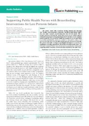Supporting Public Health Nurses with Breastfeeding Interventions for Late Preterm Infants