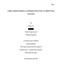 Animal assisted therapy as a rehabilitation tool in correctional facilities