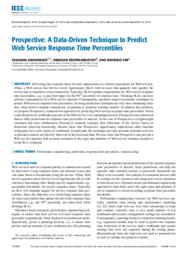 Prospective: a data-driven technique to predict web service response time percentiles