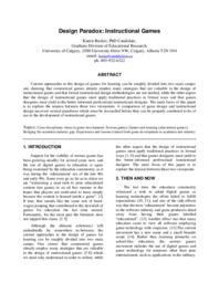 Design Paradox: Instructional Game Design