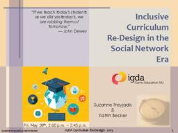 Inclusive Curriculum Re-Design in the Social Network Era