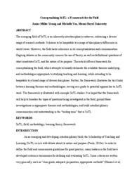 Conceptualizing and communicating SoTL : a framework for the field
