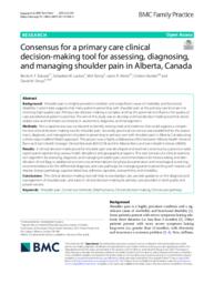 Consensus for a primary care clinical decision-making tool for assessing, diagnosing, and managing shoulder pain in Alberta, Canada
