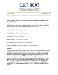 Highly Relevant Mentoring (HRM) as a Faculty Development Model for Web-­Based Instruction