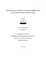Harm reduction programs and policies, "not in my backyard", and the Canadian Criminal Justice System: an exploratory analysis