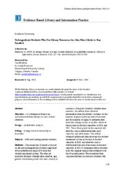 Evidence Summary: Undergraduate Students Who Use Library Resources Are Also More Likely to Stay Enrolled