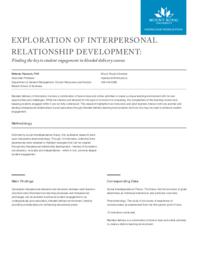 Exploration of interpersonal relationship development : finding the key to student engagement in blended delivery courses