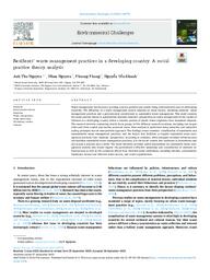 Residents’ waste management practices in a developing country: a social practice theory analysis
