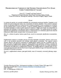 Rethinking Neighbourhood Cohesion in the Suburbs: Insights from Communities in Calgary