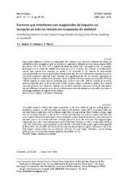 Factores que interferem nas magnitudes de impacto na recepção ao solo no remate em suspensão do andebol = Interfering factors in the impact magnitudes during jump throw landing in handball