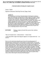 A functional analysis of cheating and corruption in sports