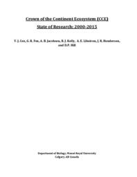 Crown of the Continent Ecosystem (CCE) state of research: 2000-2015