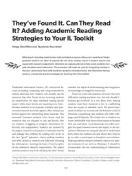 They've found it. Can they read it? Adding academic reading strategies to your IL toolkit.