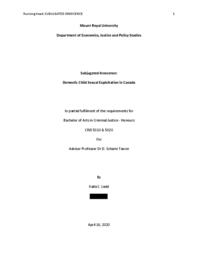 Subjugated innocence: Domestic child sexual exploitation in Canada