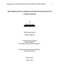 The interpretation of assisted death under Section Seven of the Canadian Charter