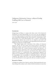 Indigenous Information Literacy: nêhiyaw Kinship Enabling Self-Care in Research
