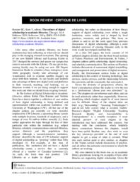 Book Review - The Culture of Digital Scholarship