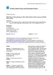 Evidence summary : public library training program for older adults addresses their computer and health literacy needs