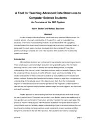 A tool for teaching advanced data structures to computer science students : an overview of the BDP system