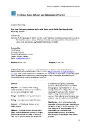 Evidence Summary: First Year University Students Arrive with Some Search Skills, But Struggle with Scholarly Sources