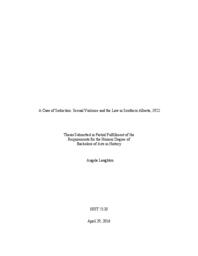 A Case of Seduction: Sexual Violence and the Law in Southern Alberta, 1922