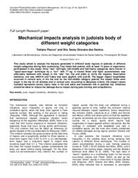 Mechanical impacts analysis in judoists body of different weight categories
