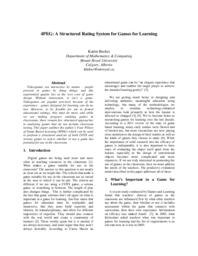 4PEG: A Structured Rating System for Games for Learning