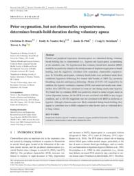 Prior oxygenation, but not chemoreflex responsiveness, determines breath‐hold duration during voluntary apnea