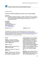 Evidence summary: the launch of a joint library/writing centre online course on academic integrity