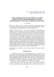 A linear assignment based conceptual lifecycle assessment method for selecting optimal agri-industrial materials production pathway: A case study on Nigerian yam value chain