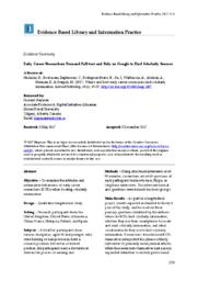 Early career researchers demand full-text and rely on Google to find scholarly sources [Evidence Summary]
