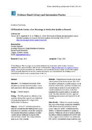 LIS periodicals contain a low percentage of articles that qualify as research [Evidence Summary]