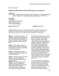 Evidence Summary: Staffing an Academic Reference Desk with Librarians is not Cost-effective