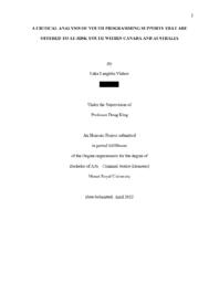 A critical analysis of youth programming supports that are offered to at-risk youth within Canada and Australia