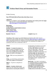 Some LIS faculty indicate reservations about open access [Evidence Summary]