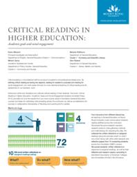 Critical reading in higher education: Academic goals and social engagement