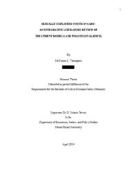 Sexually exploited youth in care: an integrative literature review of treatment models and policies in Alberta