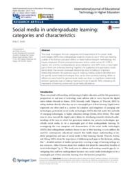 Social media in undergraduate learning: categories and characteristics