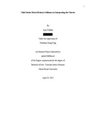 Chief Justice Brian Dickson's influence in interpreting the Charter