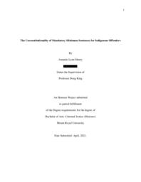 The unconstitutionality of mandatory minimum sentences for Indigenous offenders