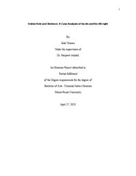Online hate and violence : a case analysis of incels and the alt-right