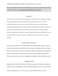 Supporting Indigenous Studies Programs Through Sustainable Budget Allocation
