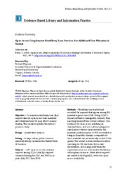Open Access Complements Interlibrary Loan Services, but Additional User Education is Needed [Evidence Summary]
